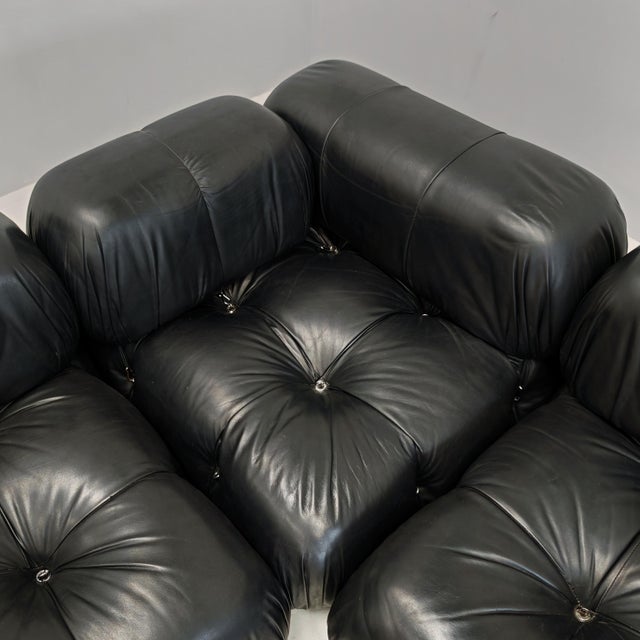 Black Camaleonda Modular Sofa in Black Leather by Mario Bellini for C&B / B&B Italia, 1970s, Set of 5 For Sale - Image 8 of 18