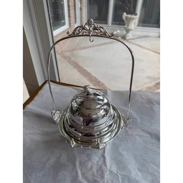 Late 19th Century 1880s Victorian Silver-Plated Lift-Lid Butter Cooler by Simpson, Hall, Miller & Co. – Model No. 176 For Sale - Image 5 of 7