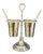 Silver Plated and Brass Spoon Cutlery Holder For Sale