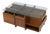 Mid-Century Modern Coffee Table with Wood and Glass Compartments, Italy, 1970s For Sale