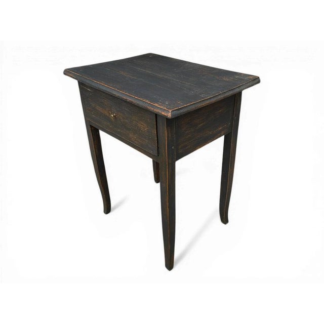 Dark Lacquered Fir Side Table For Sale - Image 13 of 13