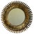 Round wrought iron sunburst mirror from the 1950s. Italian handcrafted, double leaf decoration.