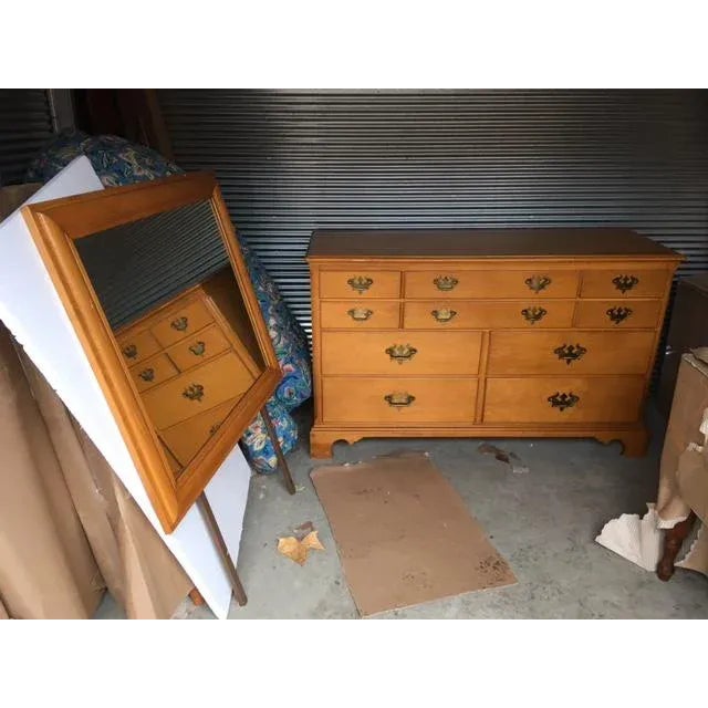 Mid-Century Willet Maple Lancaster Dresser & Mirror For Sale - Image 13 of 13