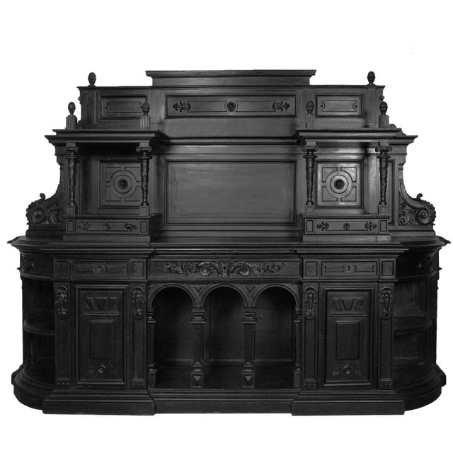 Ebonized Carved Palladian Walnut Highboard, 1750s For Sale - Image 3 of 10