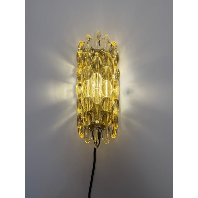 Wall Lamp in Glass and Brass by Carl Fagerlund for Orrefors For Sale - Image 3 of 11
