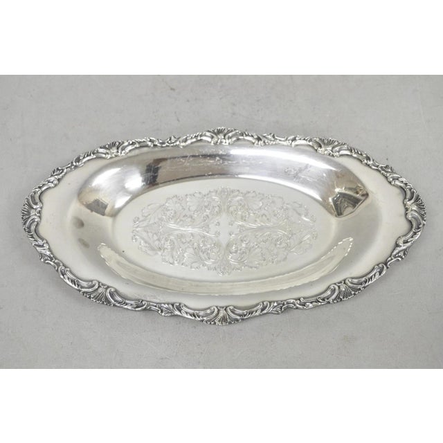 Vintage Community Ascot Victorian Silver Plated Oval Narrow Trinket Dish For Sale - Image 9 of 12