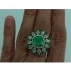 Natural Columbian Emerald Ring with Diamond in 18k Gold For Sale - Image 16 of 18