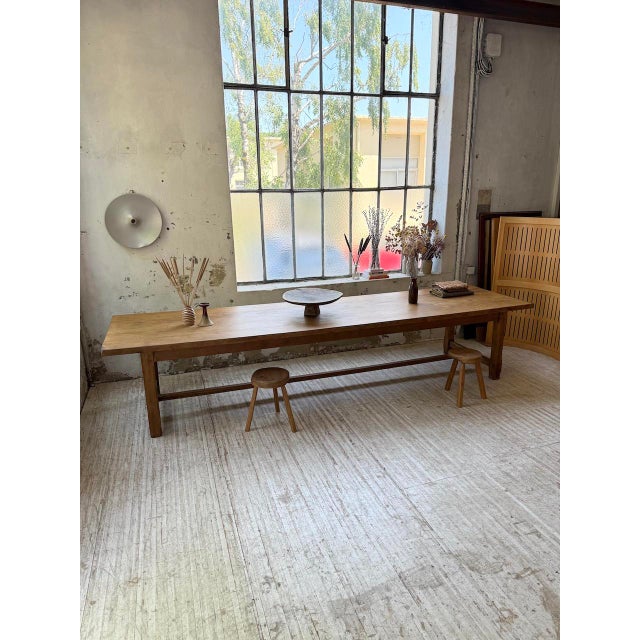 Brown Farmhouse Table in Oak, 1950s For Sale - Image 8 of 18