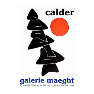 1976 Alexander Calder Exhibition Poster Stabile Noir Et Soleil Rouge