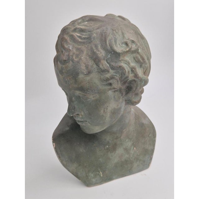 Bust of Eros in Bronzed Plaster For Sale - Image 5 of 12