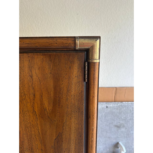 Brown 1970s Drexel Accolade Campaign Highboy Dresser For Sale - Image 8 of 9