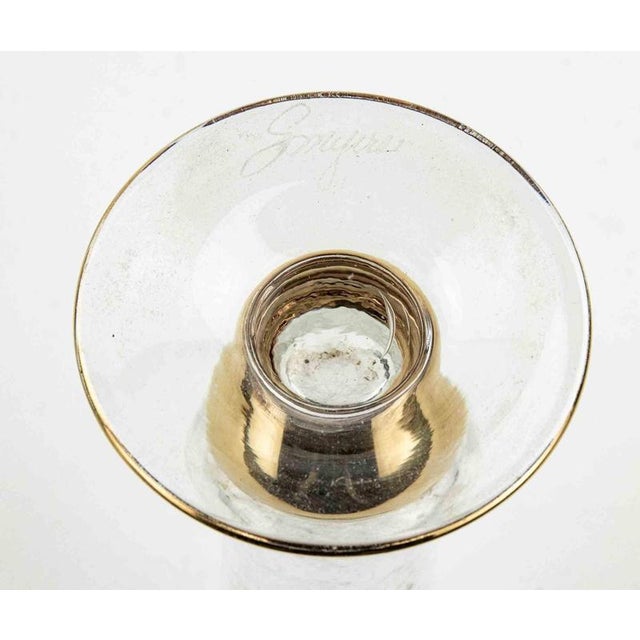 1930s Mid-Century Art Glass Vase with Gold Overlays, Europe, 1930s For Sale - Image 5 of 6