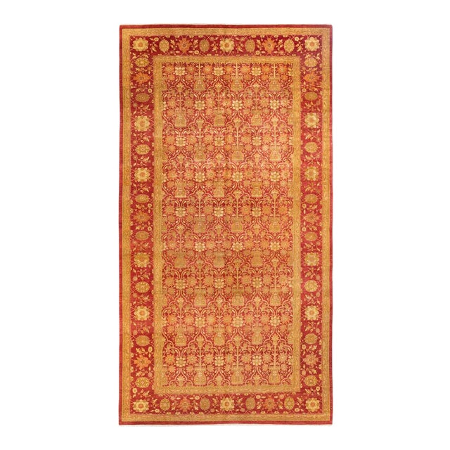 Eclectic Collection Hand-Knotted Area Rug - Red 8' 2" x 15' 5" For Sale