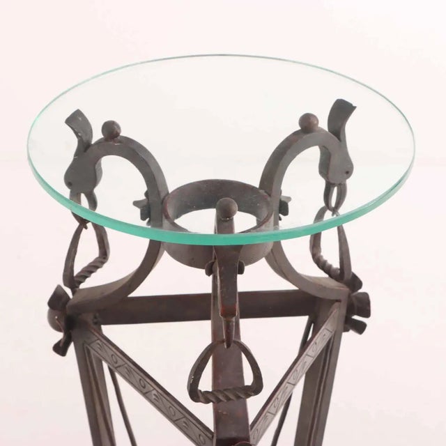 A French Art Deco Wrought Iron Plant Stand / Pedestal, Circa 1920 For Sale - Image 4 of 5