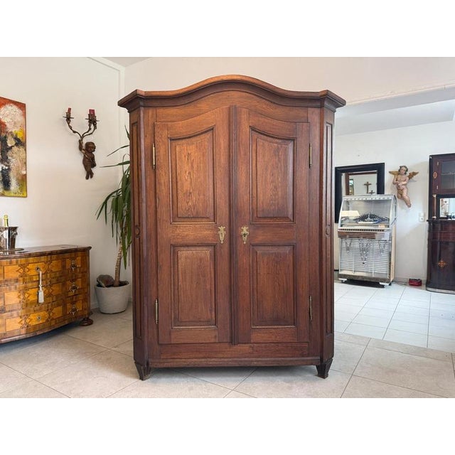 Baroque Baroque Hall Cabinet in Oak Wood For Sale - Image 3 of 18