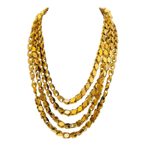 18 Karat Yellow Gold Handmade Chain 76 Inch Unique Opera Length