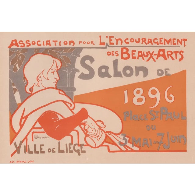 Émile Berchmans, Association pour l'Encouragement des Beaux-Arts from Les Maîtres de L'Affiche, 1898, Original Lithograph For Sale