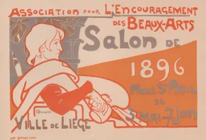 Émile Berchmans, Association pour l'Encouragement des Beaux-Arts from Les Maîtres de L'Affiche, 1898, Original Lithograph