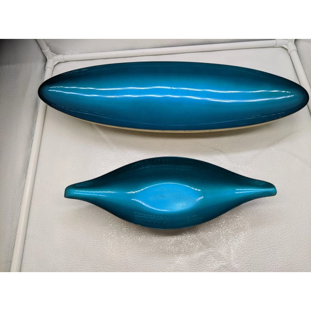 Metal Mid 20th Century Blue Gold Chrome Craft Metal For Sale - Image 7 of 9