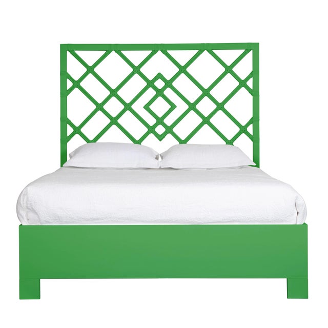 Coastal Darien Bed Queen - Bright Green For Sale - Image 3 of 3