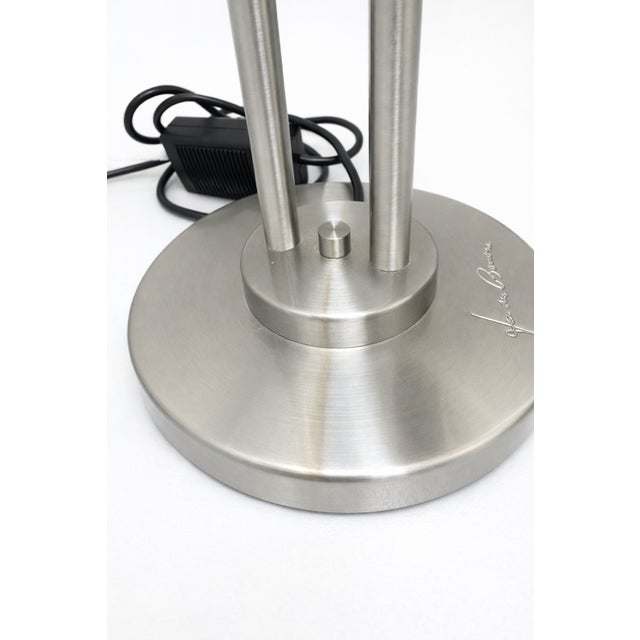 Vintage Brushed Metal Table Lamp by Jan Des Bouvrie for Boxford Holland, 2003 For Sale - Image 6 of 11