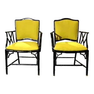 Faux-Bamboo Armchairs Set of 2