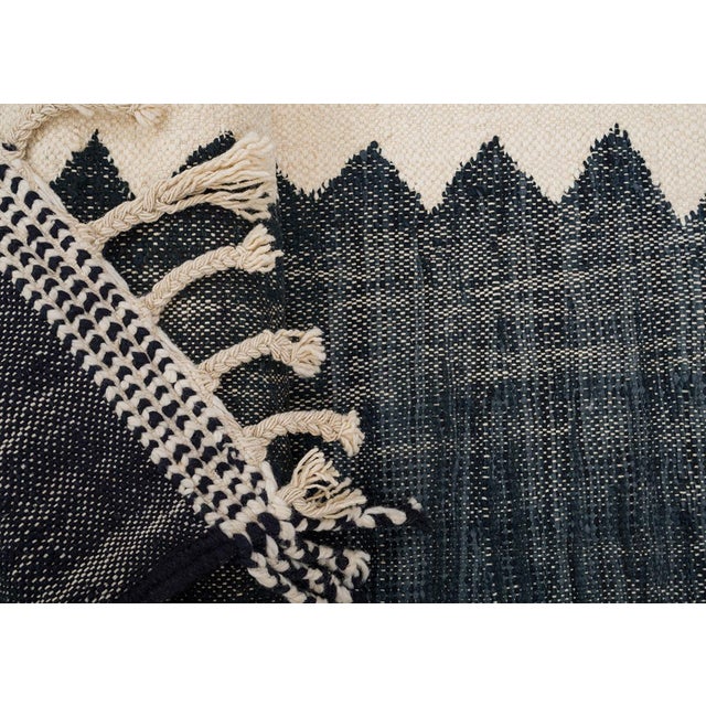 Textile Premium Flat-Weave Moroccan Wool Rug | 10'5" X 6'8" | One of a Kind For Sale - Image 7 of 7