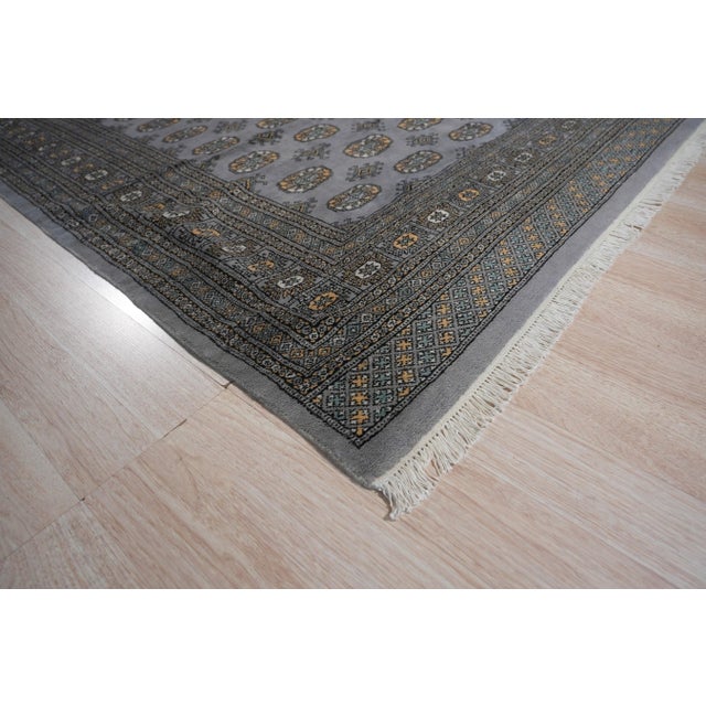 4x6 Rustic Nina Gray Floral Traditional Hand Knotted Wool Carpet Rug For Sale - Image 4 of 6