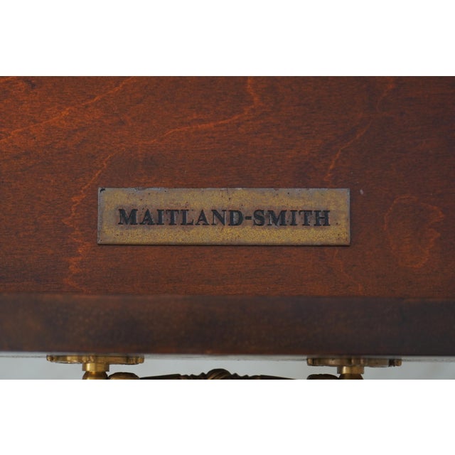 Maitland Smith Burl Wood Regency Style Game Table For Sale - Image 17 of 18