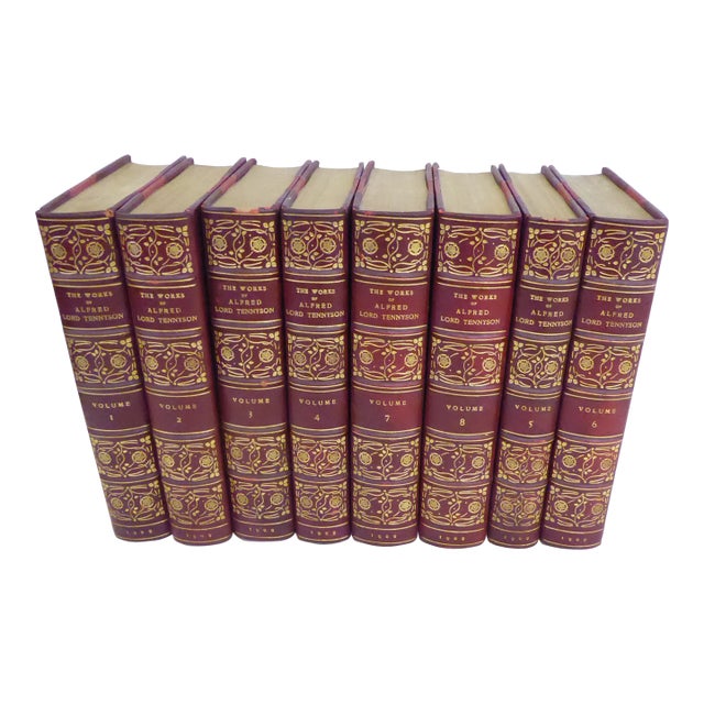 Antique Leatherbound Volumes of Alfred Lord Tennyson - Set 6 For Sale
