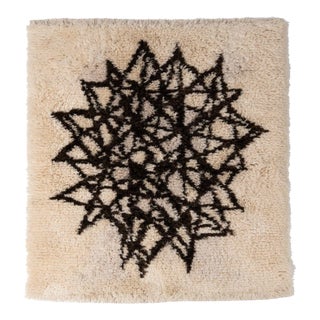 Vintage Finnish Rya Shag Rug “Saturnus” by Eyla Myllylä in Beige - Rug & Kilim For Sale