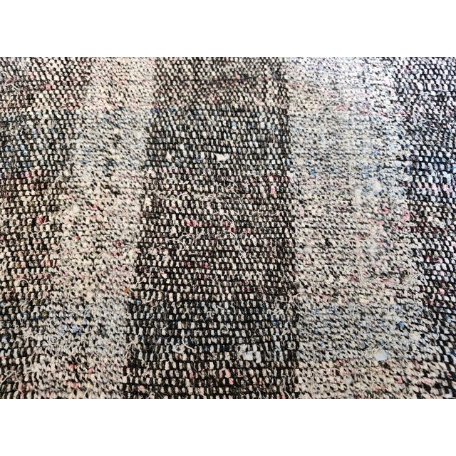 Gray Vintage Turkish Kilim Rug, Handwoven Wool, Stripe Pattern, Ivory & Gray, 3x9 For Sale - Image 8 of 14
