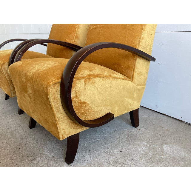 Brown Art Deco Armchairs attributed to Jindřich Halabala for Up Závody, 1930s, Set of 2 For Sale - Image 8 of 13