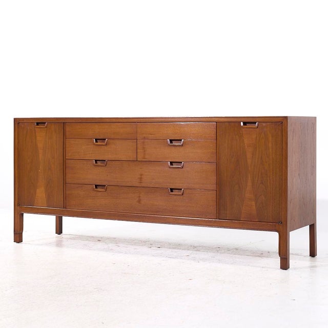 Mid-Century Modern Mount Airy Janus Mid Century Walnut Lowboy Dresser For Sale - Image 3 of 10