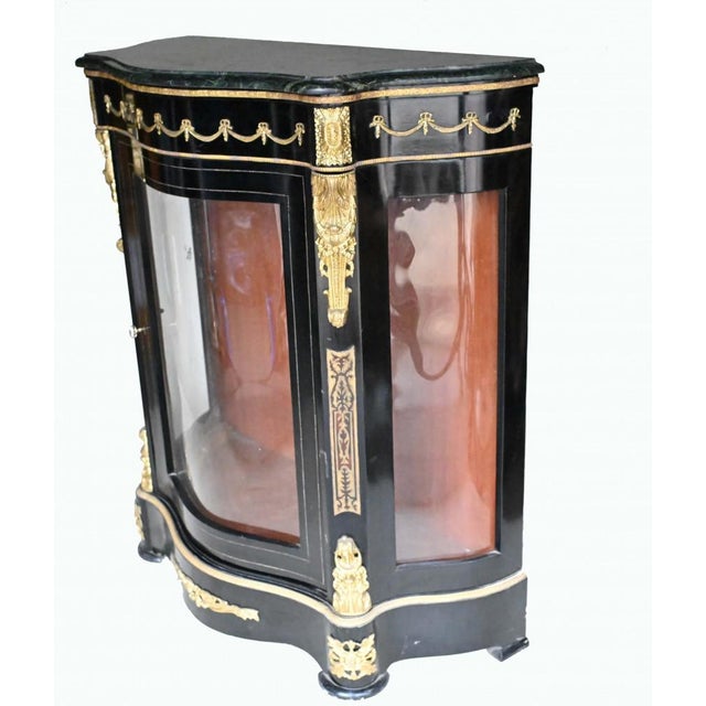 French Boulle Display Cabinet Credenza For Sale - Image 3 of 9