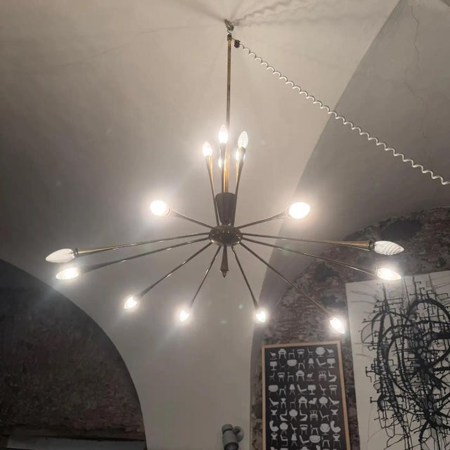 1950s 1950s Mid-Century Modern Huge Sputnik Chandelier by Oscar Torlasco for Lumi For Sale - Image 5 of 18