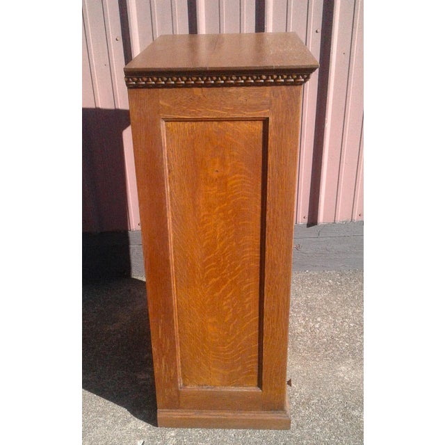 Wood Late 19th Century Antique Corticelli Silk Thread Counter Top Cabinet Quarter Sawn Oak With Mirror For Sale - Image 7 of 12