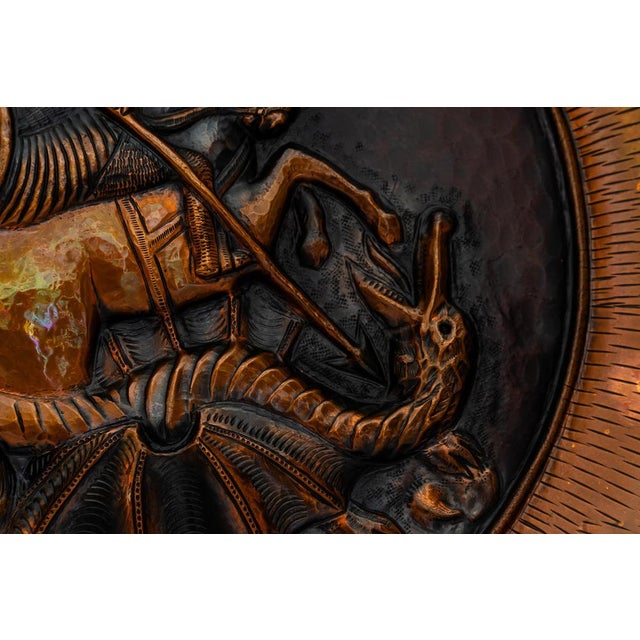 Italian Saint Geogius Kills Dragon Big Wall Decoration in Copper, 1950s For Sale - Image 10 of 15