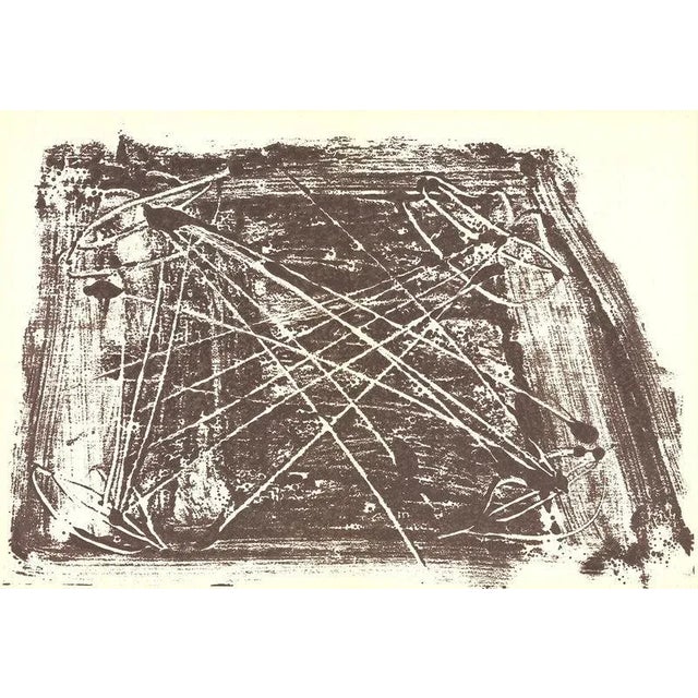 Expressionism 1974 Antoni Tapies Untitled 210-18 Expressionism Brown & White France Lithograph For Sale - Image 3 of 3
