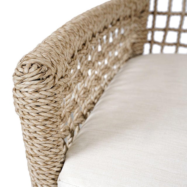 2020s Harbor Faux Rope Woven Outdoor Counter Stool For Sale - Image 5 of 6