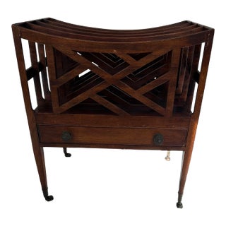 1920s W. & J. Sloane Master Craftsmen Mahogany Canterbury Magazine Rack For Sale