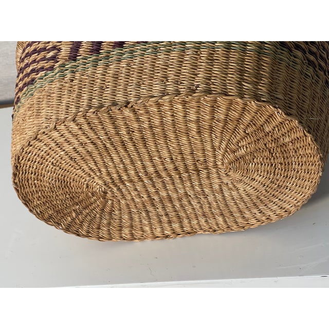 Antique Handwoven French Market Basket For Sale - Image 4 of 6