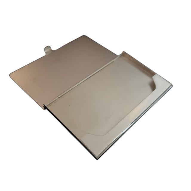 Contemporary Late 20th Century Tiffany & Co Estate Business Card Holder Sterling Silver For Sale - Image 3 of 11