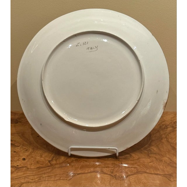 Italian Large 1980s Italian Hand Painted Floral Platter Signed & Numbered Made in Italy For Sale - Image 3 of 12