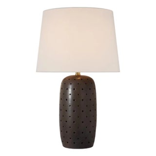 Chapman & Myers by Visual Comfort Signature Samara 30" Table Lamp in Dusted Cocoa with Linen Shade For Sale