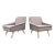 Early 21st Century Danish Modern Gray Fabric & Oak Leg Lounge Chairs - A Pair For Sale