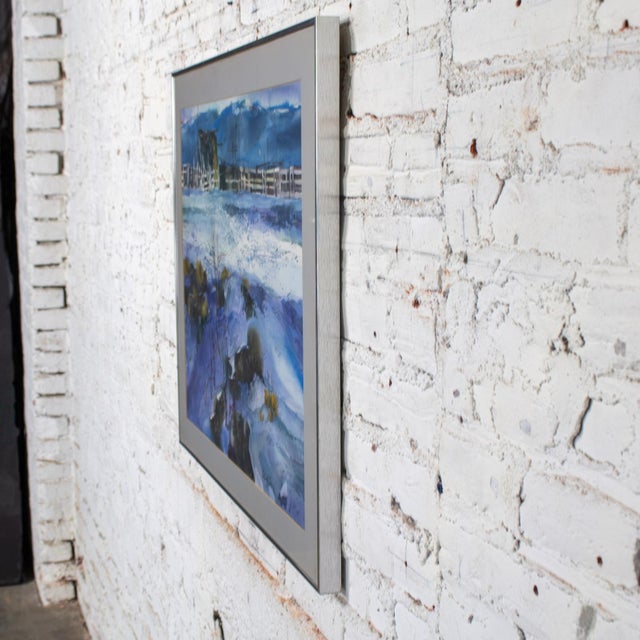 1985 Watercolor Winter Farm Landscape Signed by G. Russell Case Framed For Sale - Image 14 of 17