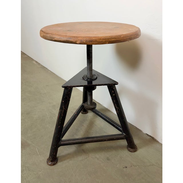 Black Industrial Workshop Swivel Stool, 1960s For Sale - Image 8 of 17