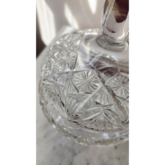 Vintage Cut Lead Crystal Footed Covered Compote For Sale - Image 13 of 16
