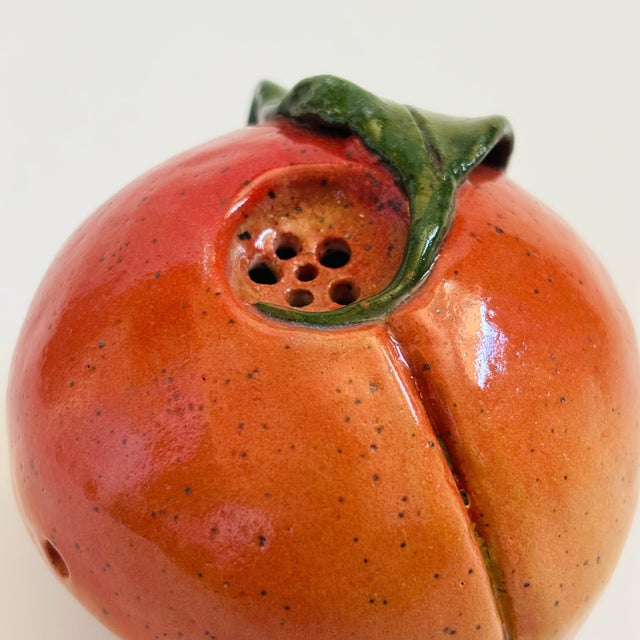Vintage Studio Pottery Peach Flower Frog For Sale In San Francisco - Image 6 of 11